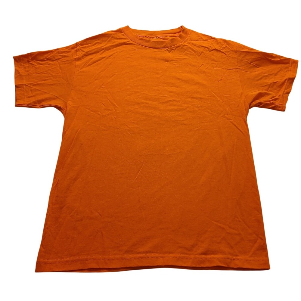 Unbranded Men's Short Sleeve Crewneck T-Shirt Solid Orange Basic Tee Size M
